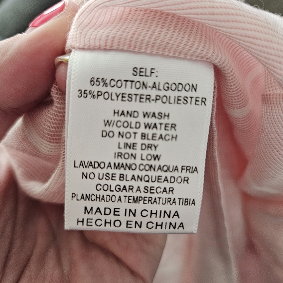 Listicle NWT Women's Small Light Pink Embroidered Blouse Window Pane Plaid Top - Picture 4 of 4